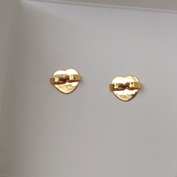 Kate Spade My Love Cream & Gold Pearl Heart Stud Post Earrings w/CZs NWT - Picture 5 of 5